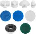 SOLV Replacement Brush Heads - 9 Piece Universal Spin Scrubber Head Set for Bathroom, Tile, Grout, Floor & Car