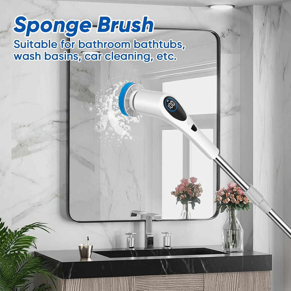 SOLV Replacement Brush Heads - 9 Piece Universal Spin Scrubber Head Set for Bathroom, Tile, Grout, Floor & Car