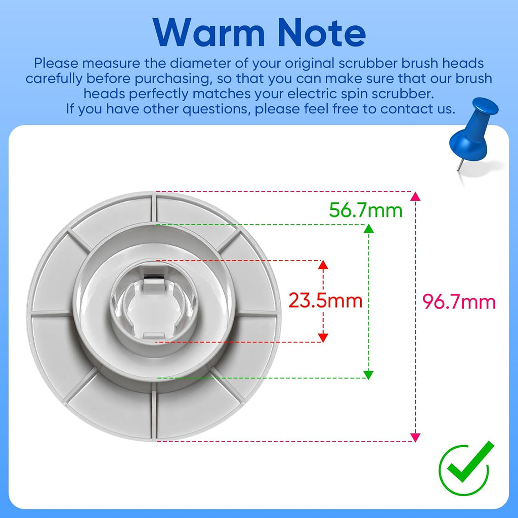 SOLV Replacement Brush Heads - 9 Piece Universal Spin Scrubber Head Set for Bathroom, Tile, Grout, Floor & Car