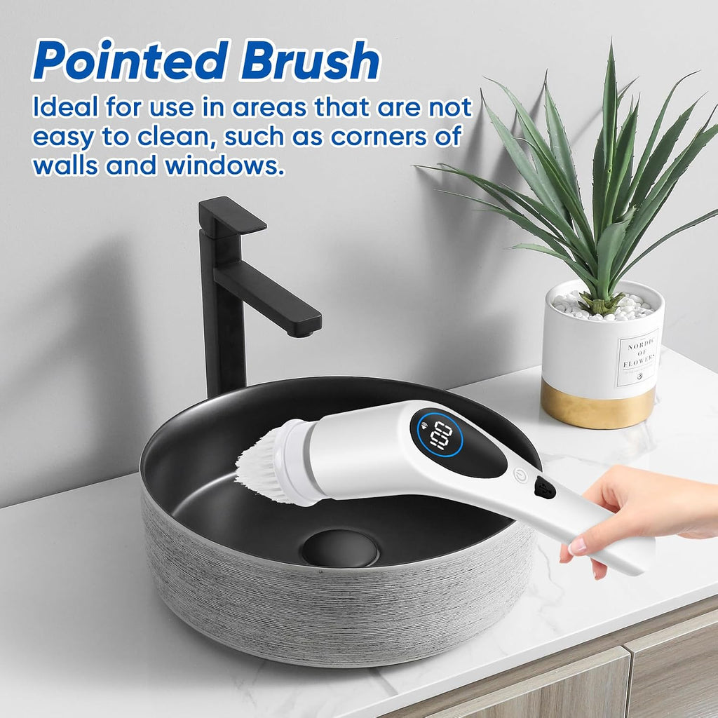 SOLV Replacement Brush Heads - 9 Piece Universal Spin Scrubber Head Set for Bathroom, Tile, Grout, Floor & Car